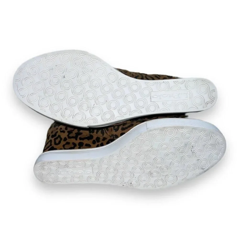 Linea Paolo Freshton Leopard Print‎ Suede Wedge Sneakers Women's 5.5M